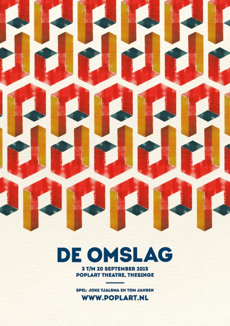 Dit is één van de affiches gemaakt voor de voorstelling over H.N. Werkman, 'De Omslag'.